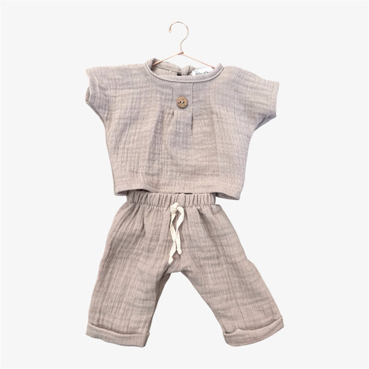 Doll—Minikane Double Gauze Outfit in Taupe