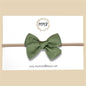 Hand Tied Green Satin Bow