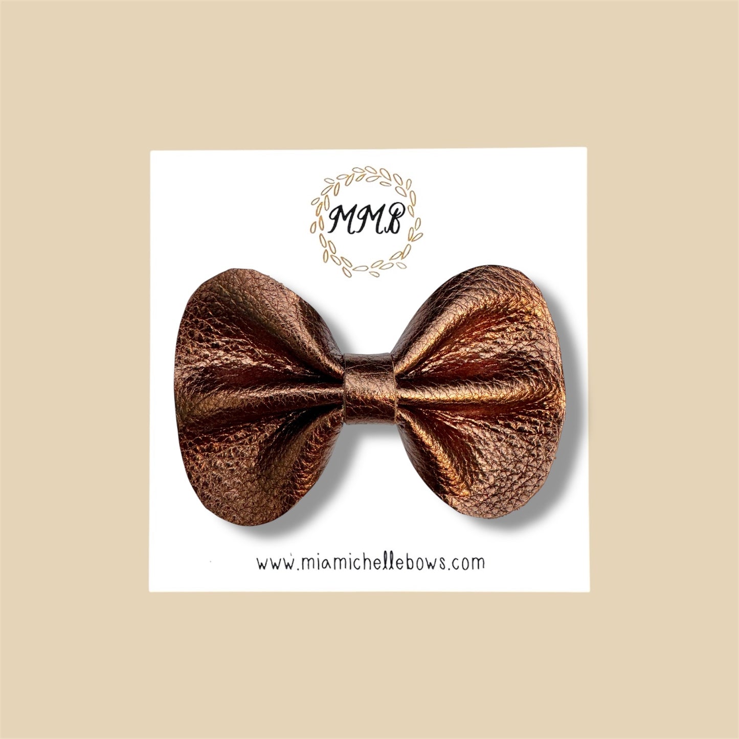 Bronze Genuine Leather Bow