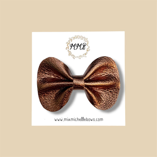 Bronze Genuine Leather Bow