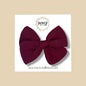 Hand-tied Gauze Bow in Burgundy