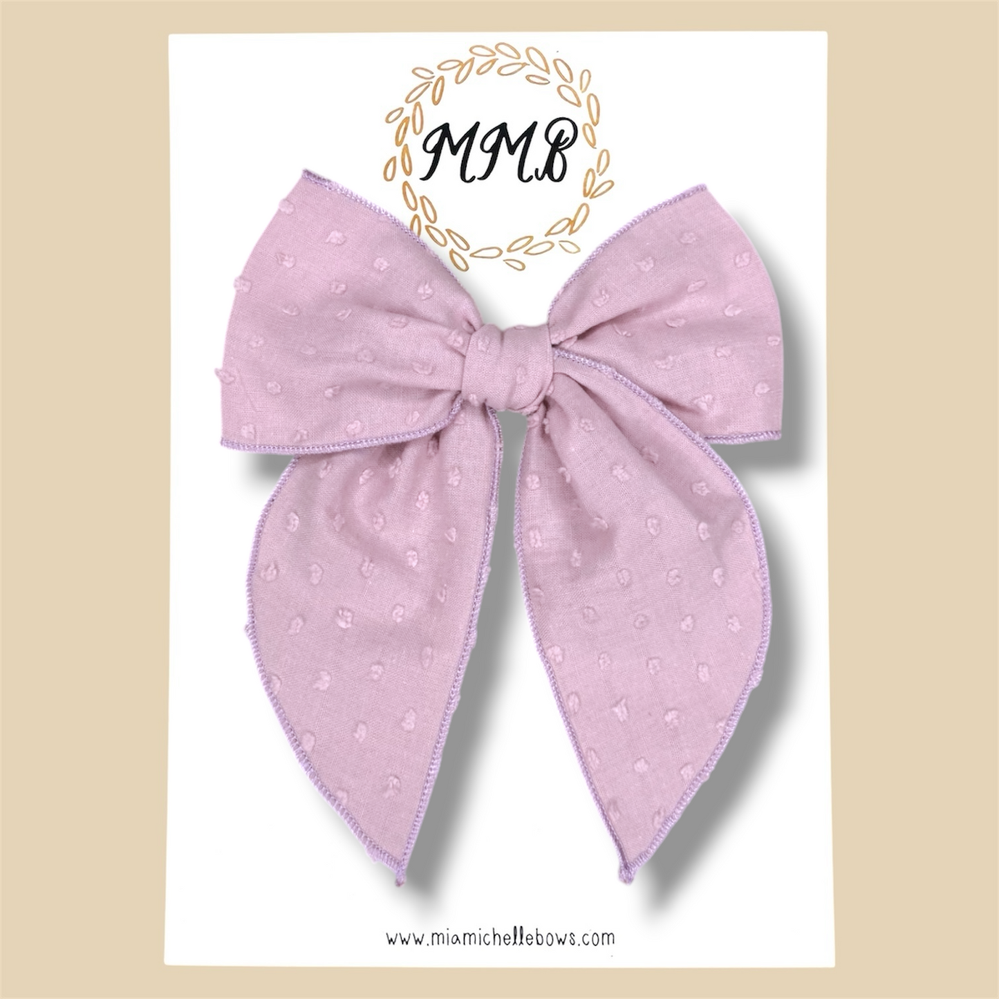 Lavender Swiss Dot Fairytale Bow