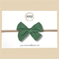 Green Stretch Knit Hand Tied Bow