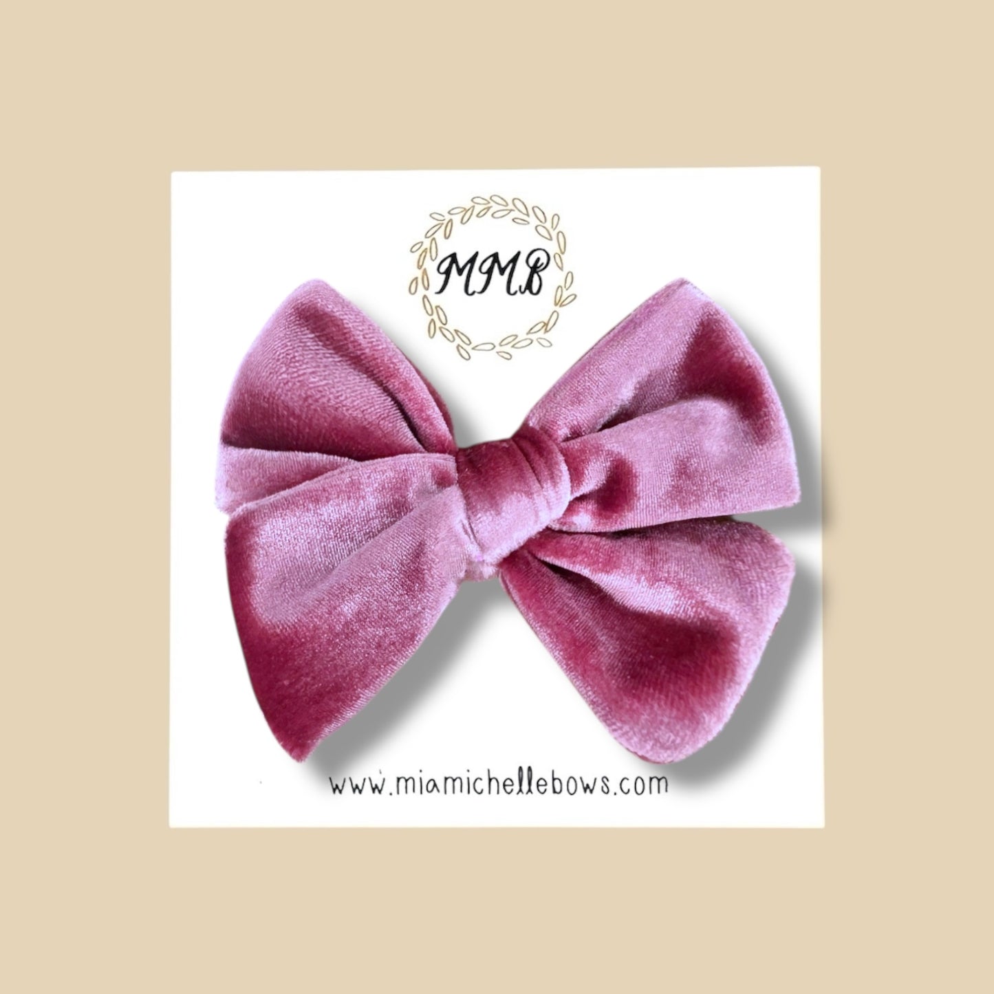 Velvet Bow in Mauve Pink