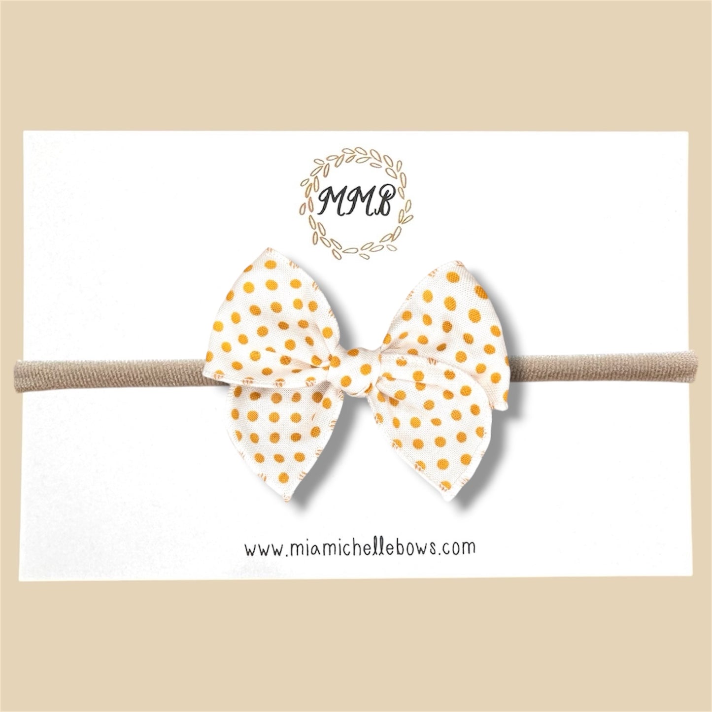 Mustard Polkadot Fairytale Bow