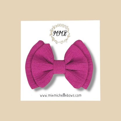 Double Layer Gauze Bow in Dark Fuchsia