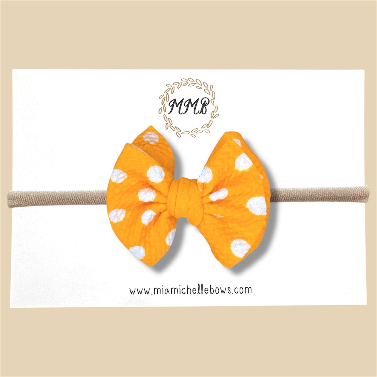 Yellow Polkadot Sassy Bow