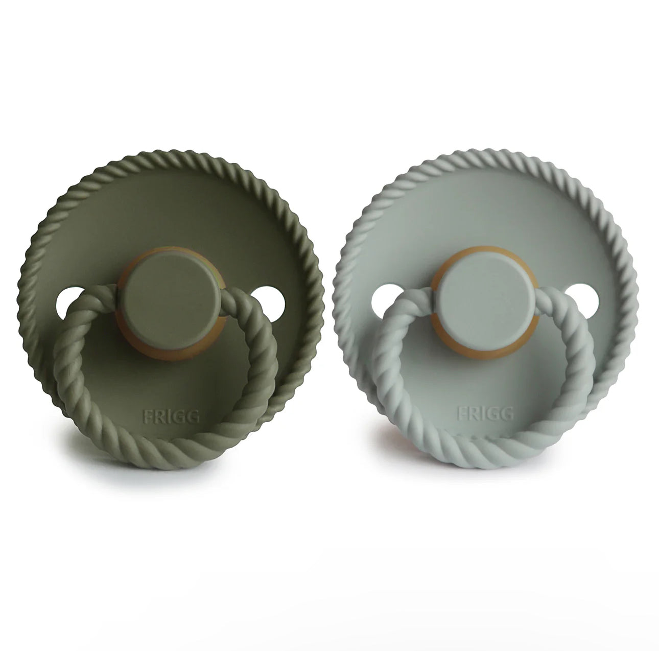 Olive & Sage Rope Natural Rubber FRIGG Pacifier 2 pack