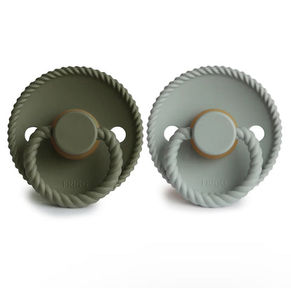 Olive & Sage Rope Natural Rubber FRIGG Pacifier 2 pack