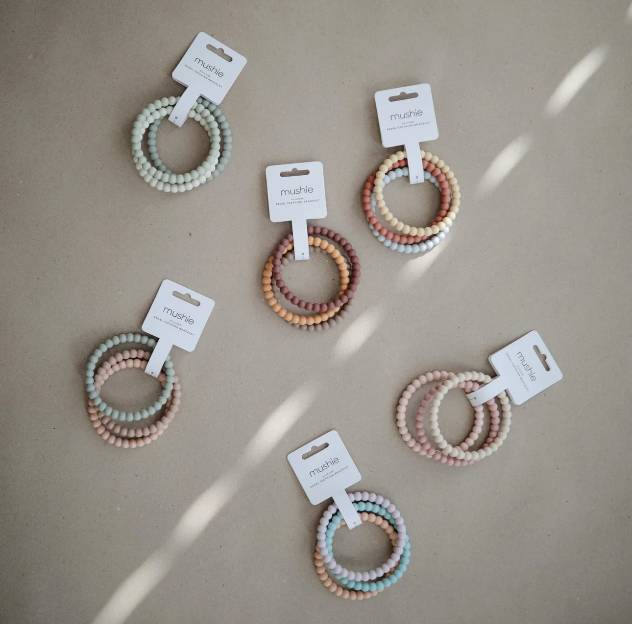 Mushie Pearl / Flower Teething Bracelet 3 Pack