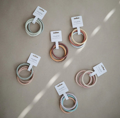 Mushie Pearl / Flower Teething Bracelet 3 Pack