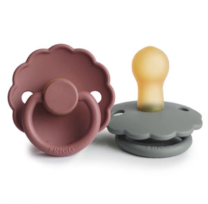 French Gray & Woodchuck Daisy FRIGG Pacifier 2 pack