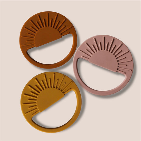 Sunshine Silicone Teething Ring in Blush