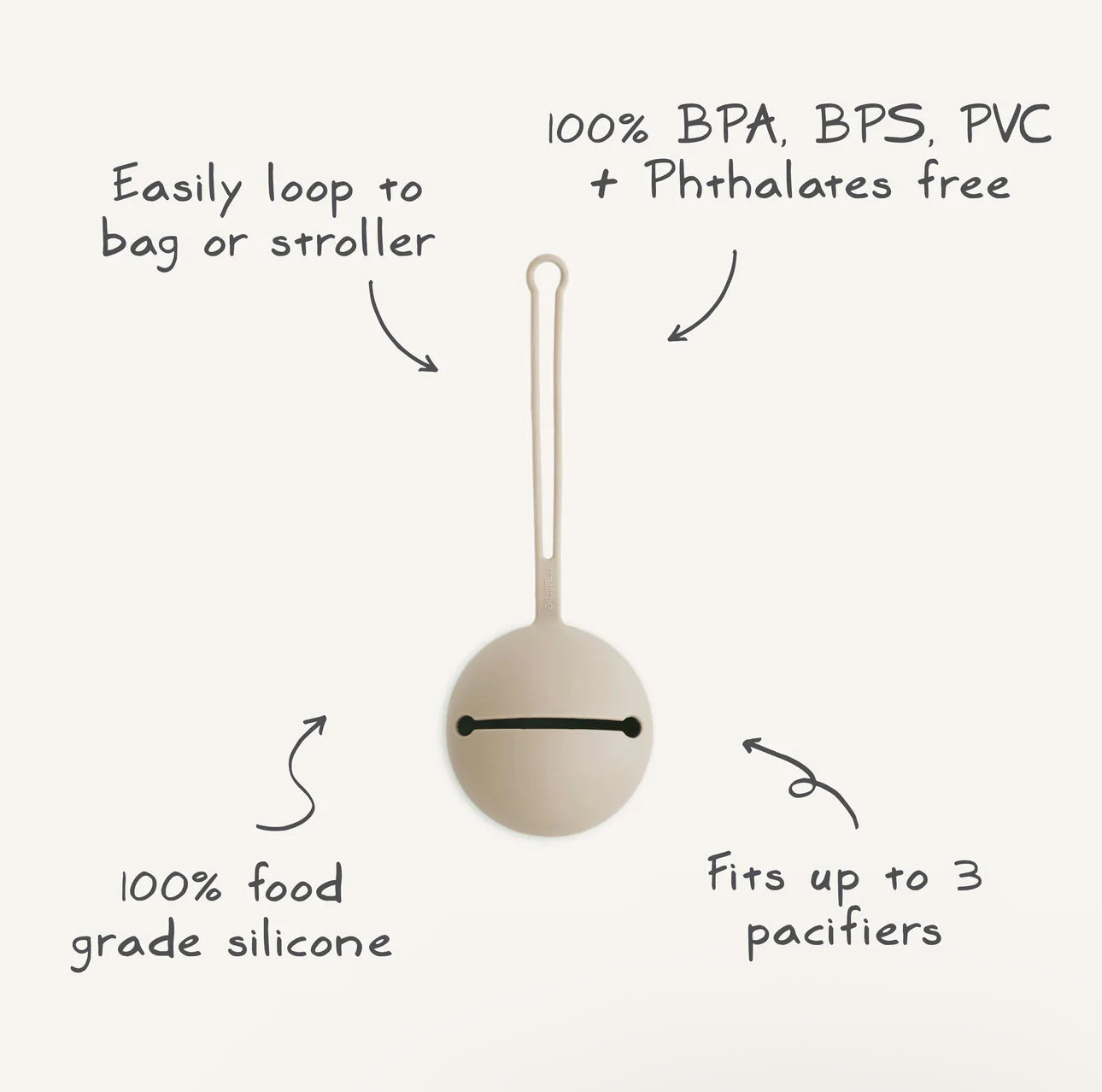 Mushie Silicone Pacifier Holder Case