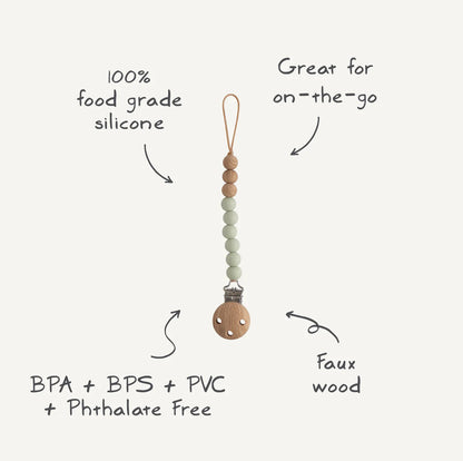 Mushie Silicone Pacifier Clip-Eva