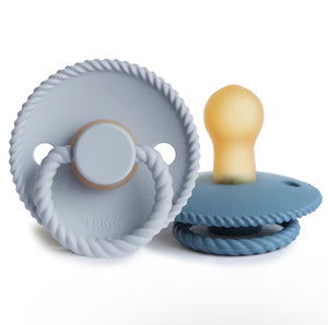 Powder Blue & Ocean Blue Rope Natural Rubber FRIGG Pacifier 2 pack