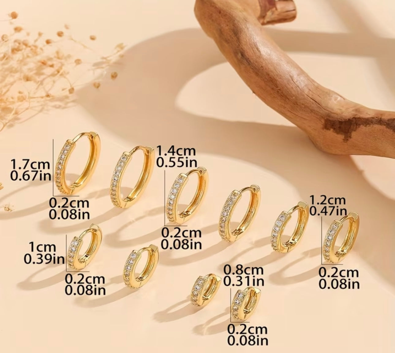 Gold CZ Hoops