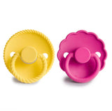 Fuchsia Daisy & Sunflower Rope SILICONE FRIGG Pacifier 2 pack