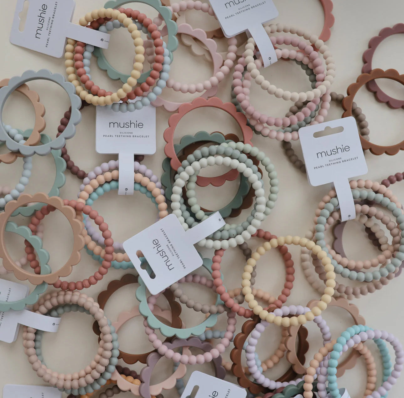 Mushie Pearl / Flower Teething Bracelet 3 Pack