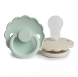 Seafoam & Cream SILICONE FRIGG Daisy Pacifier 2 pack