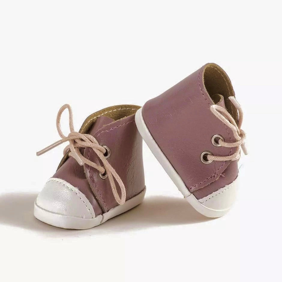 Doll—Minikane Faux Leather Lace Up Shoes—Mauve
