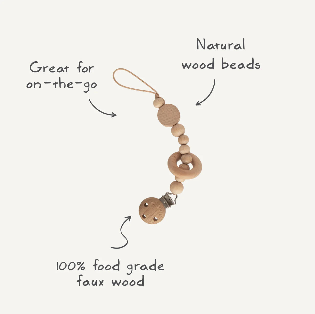 Mushie Silicone Pacifier Clip-Mila