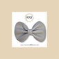 Greige Genuine Leather Bow