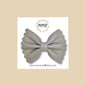 Greige Scalloped Genuine Leather Bow