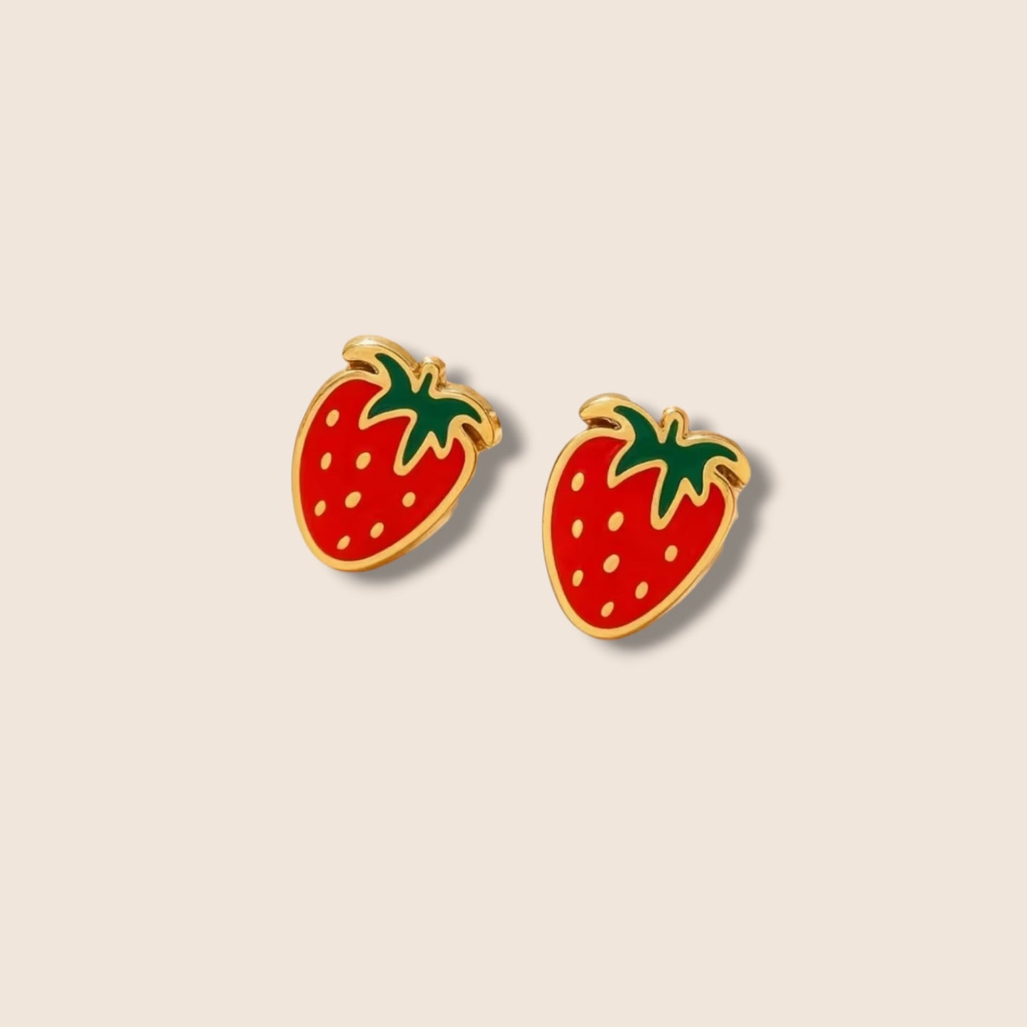 Gold Strawberry Screw Back Studs