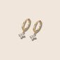 CZ Gold Flower Hoops