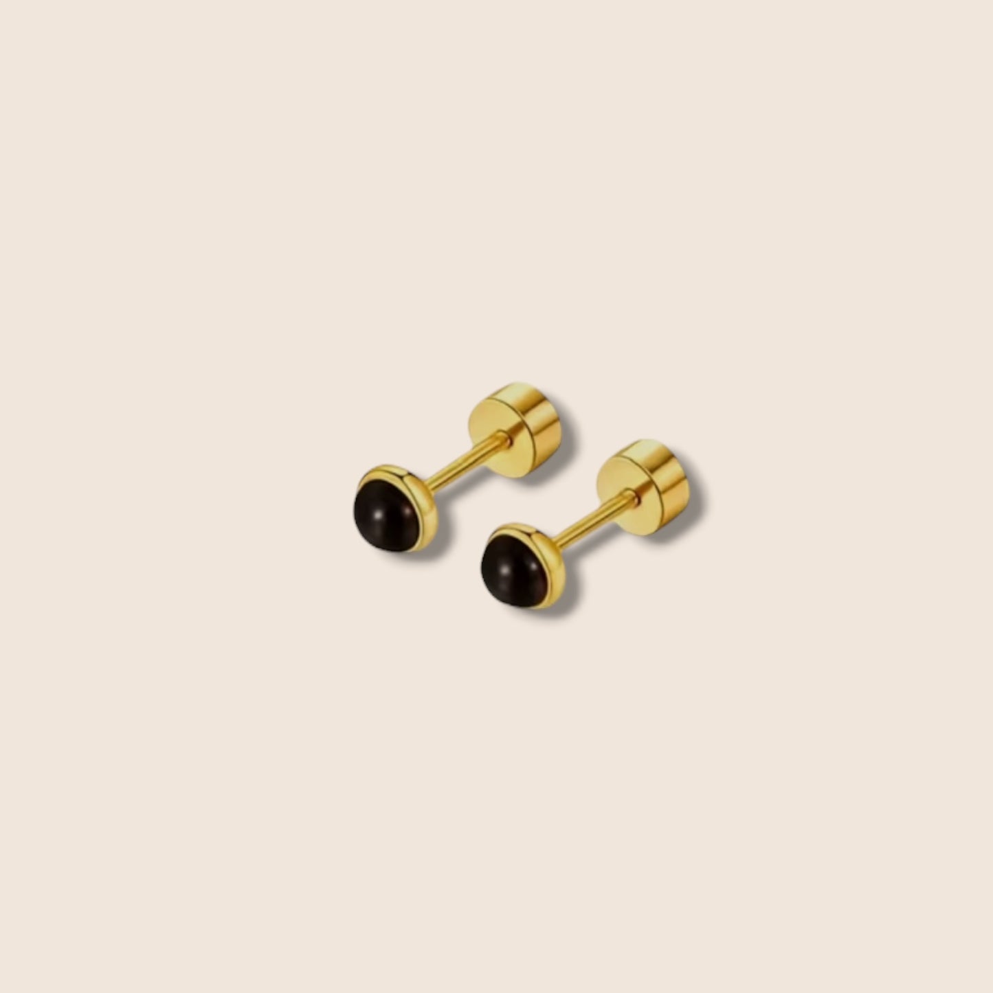 Gold Stud Stone Earrings