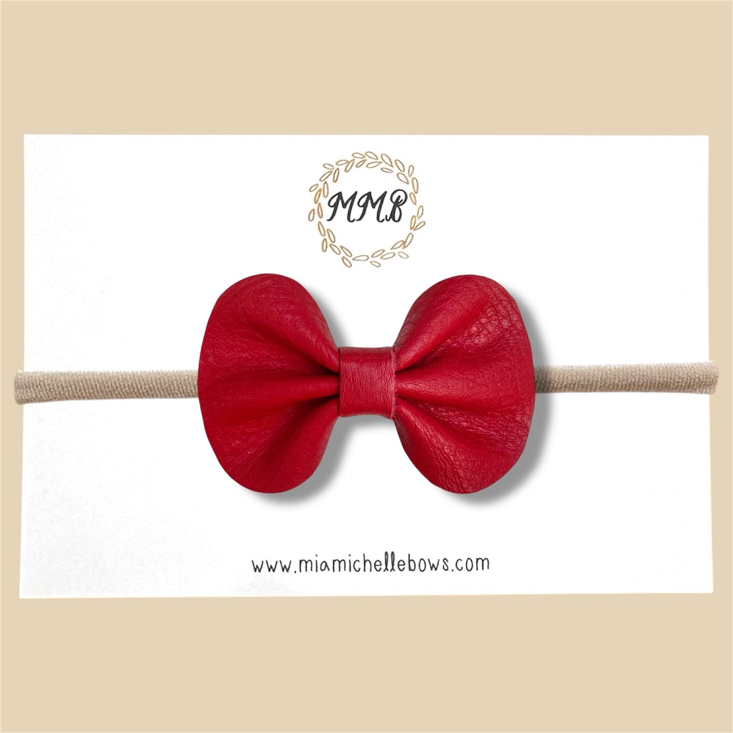 Red Genuine Leather Bow