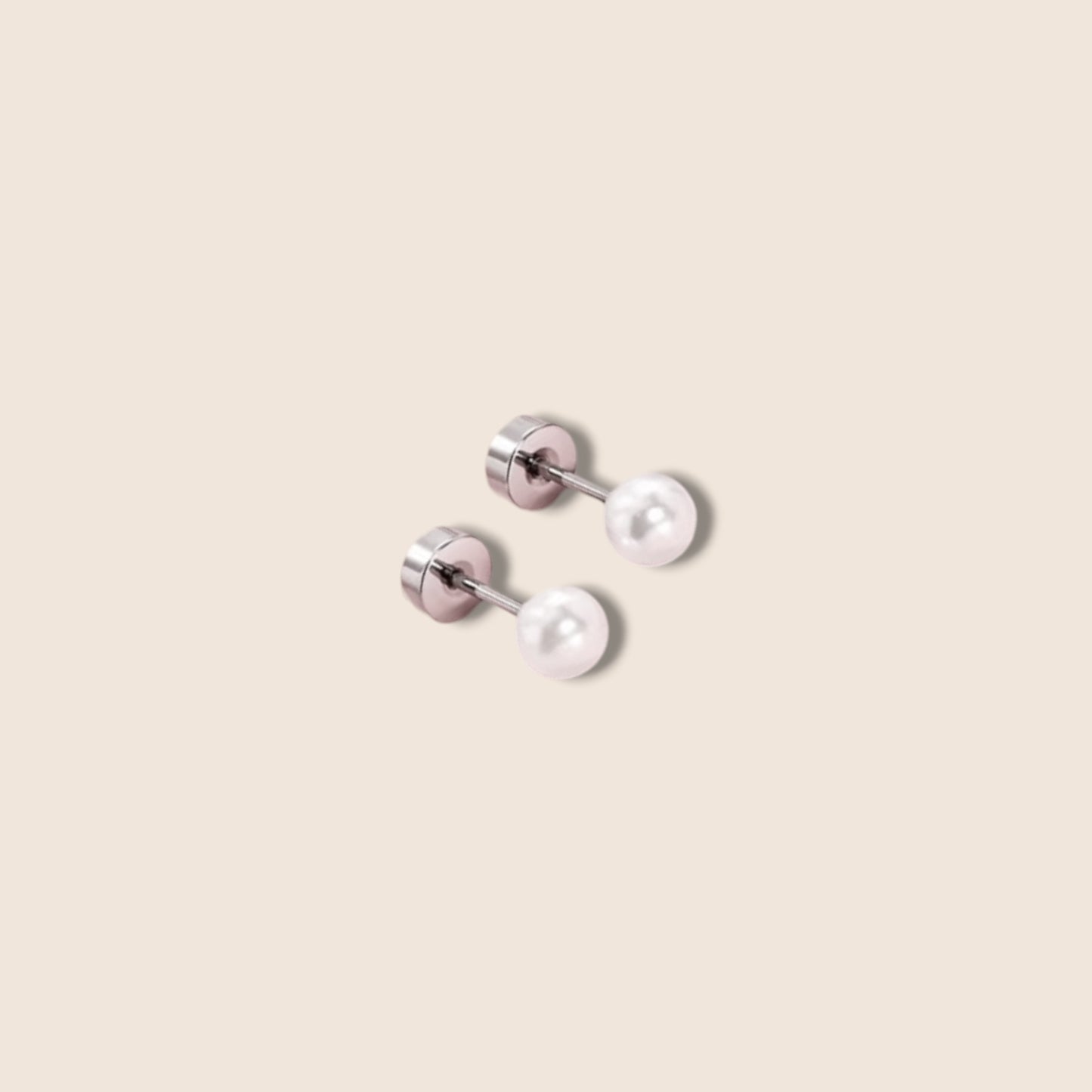 Simple Pearl Screw Back Studs