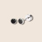 Black Flat Screw Back Stud Earrings
