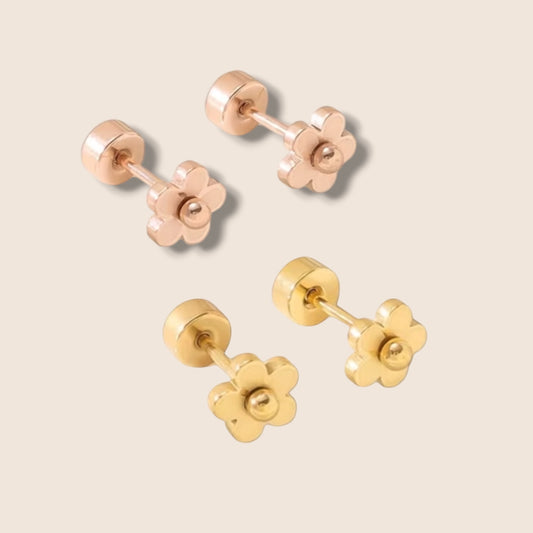 Flower Screw Back Studs