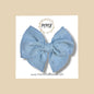 Dusty Blue Swiss Dot Fairytale Bow