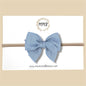 Dusty Blue Swiss Dot Fairytale Bow