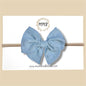 Dusty Blue Swiss Dot Fairytale Bow