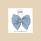 Dusty Blue Swiss Dot Fairytale Bow