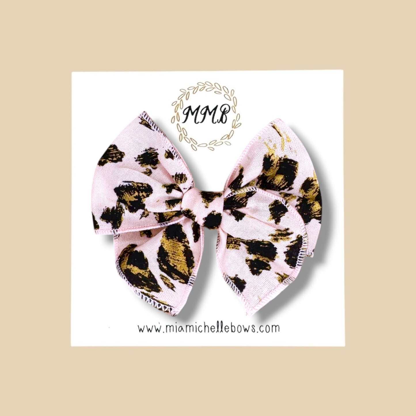 Pink & Gold Leopard Fairytale Bow