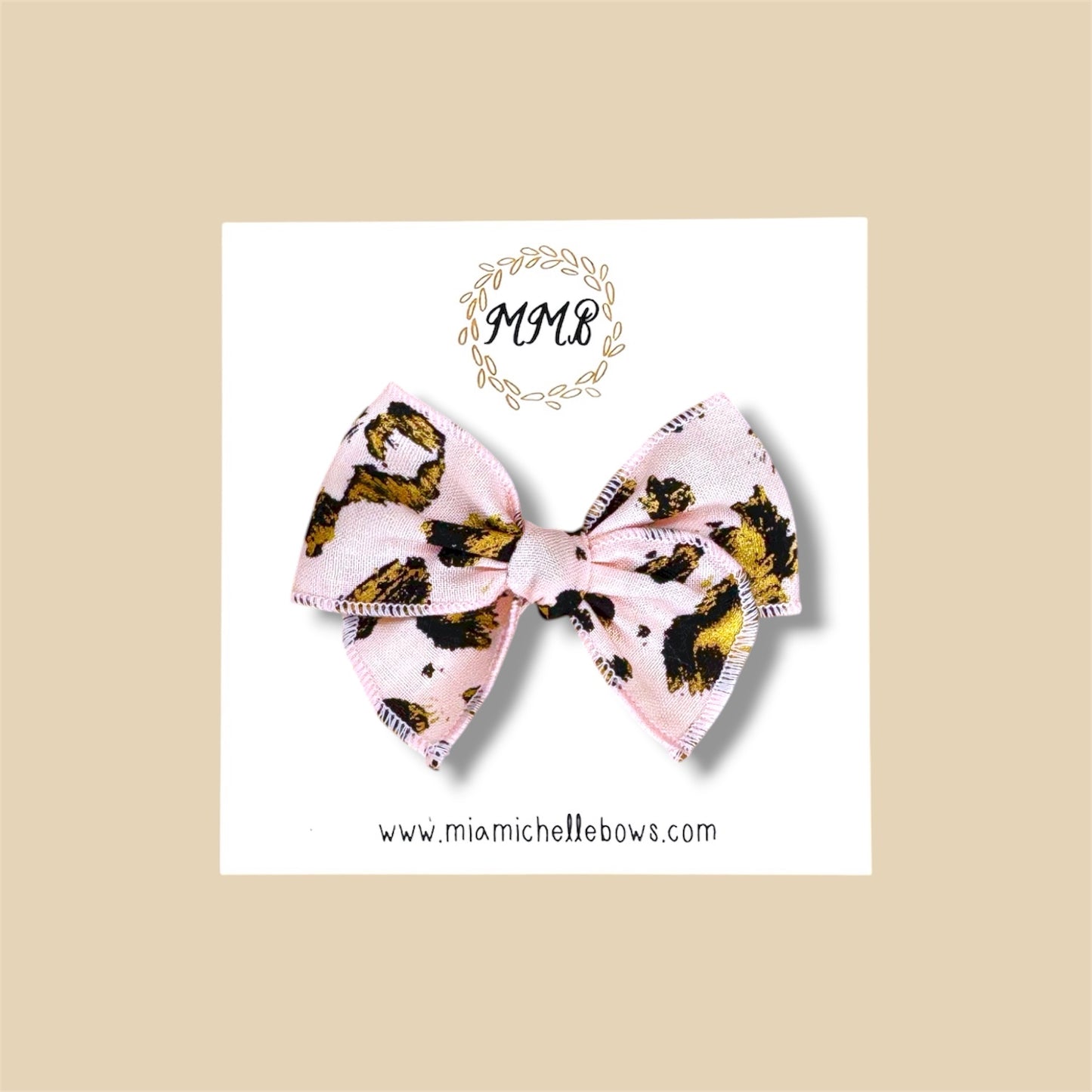 Pink & Gold Leopard Fairytale Bow