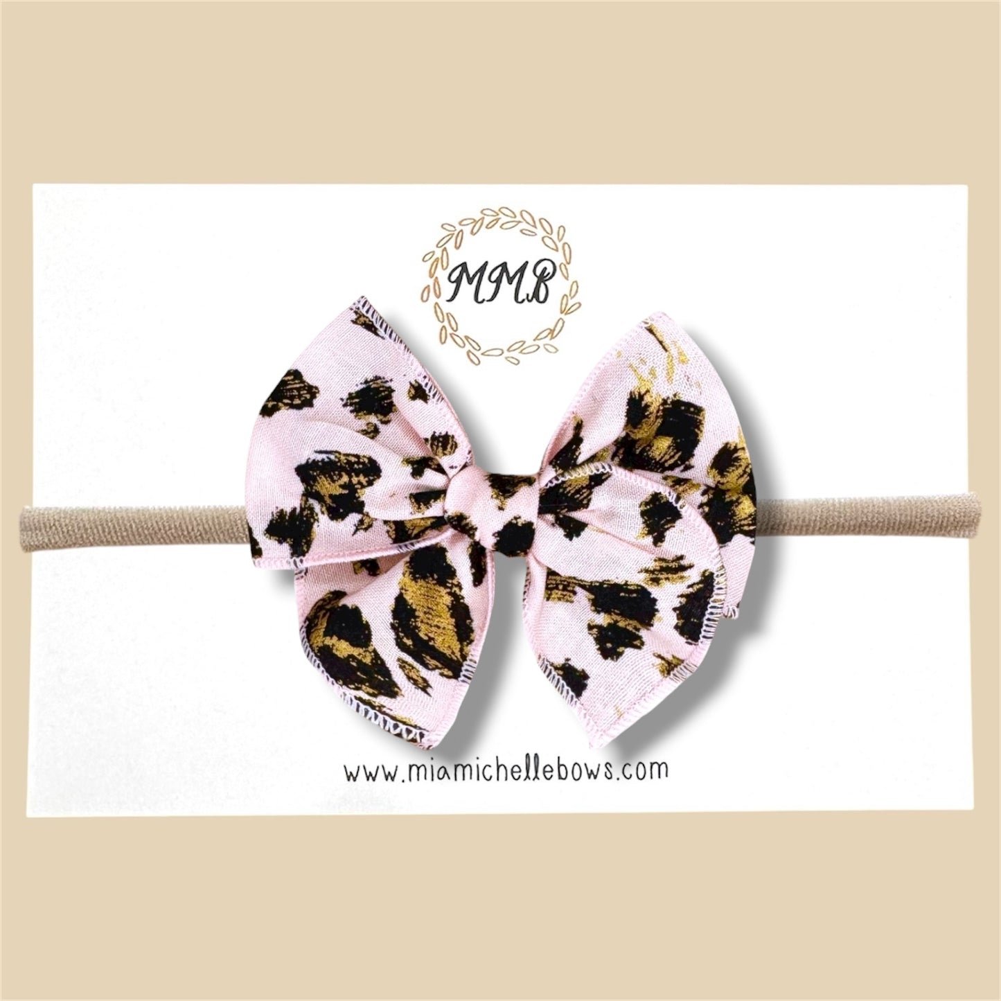 Pink & Gold Leopard Fairytale Bow