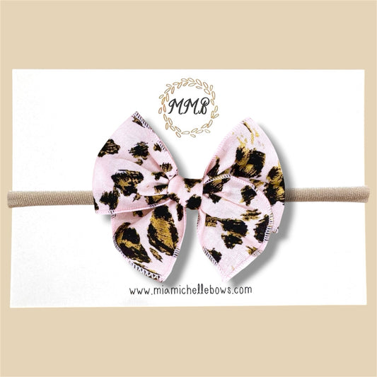 Pink & Gold Leopard Fairytale Bow