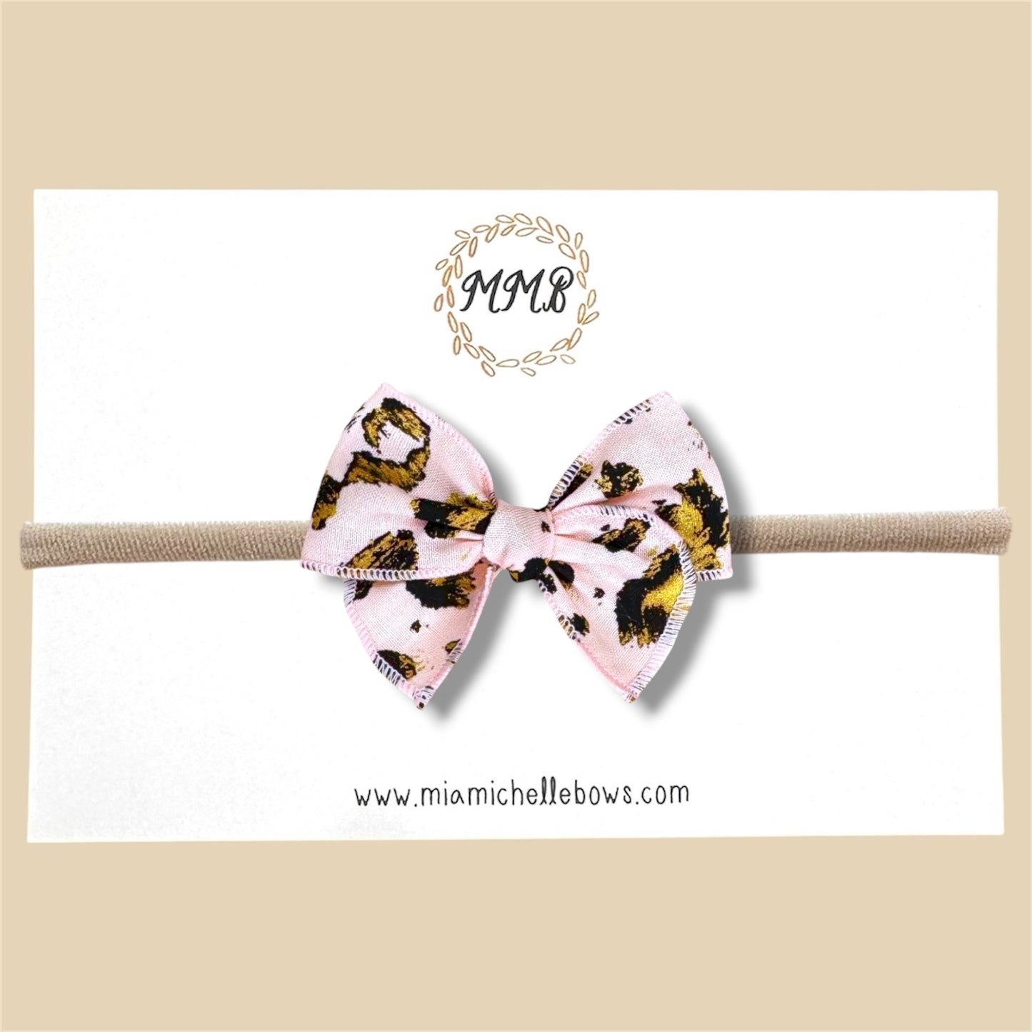Pink & Gold Leopard Fairytale Bow