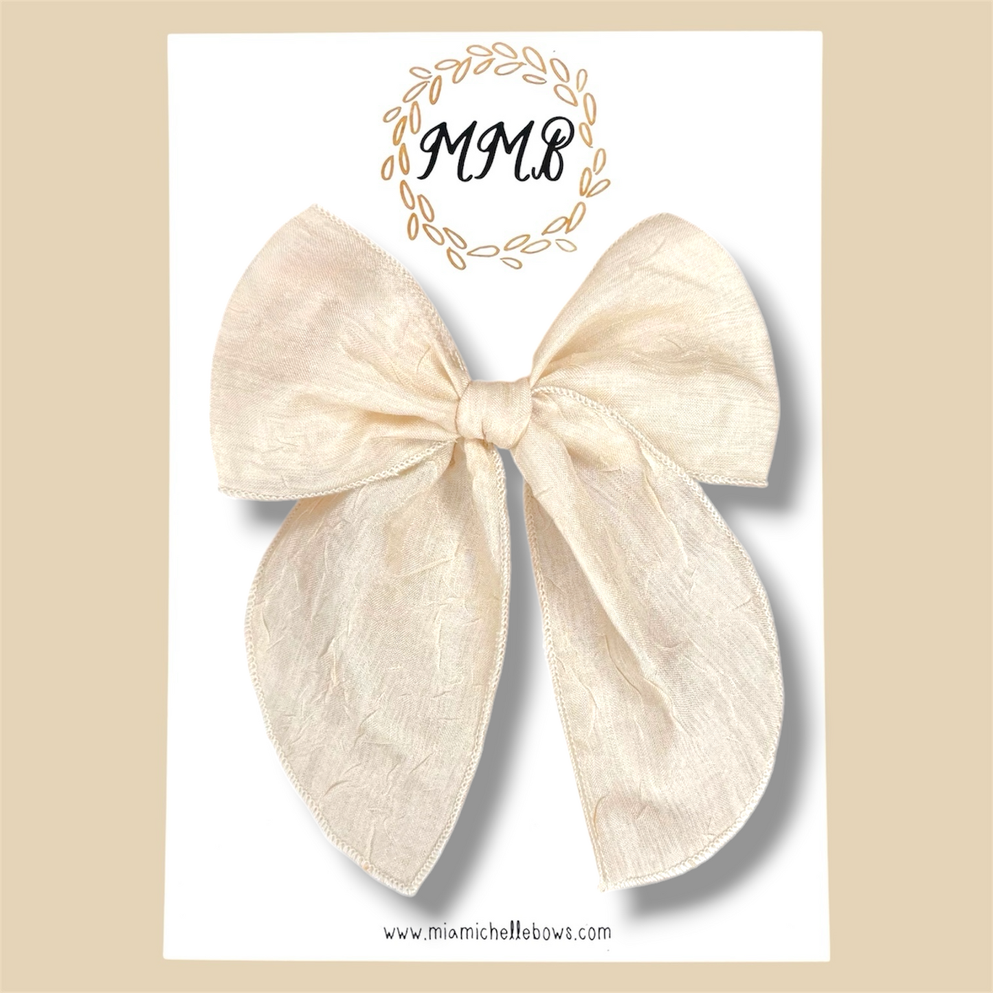Ivory Crepe Chiffon Fairytale Bow