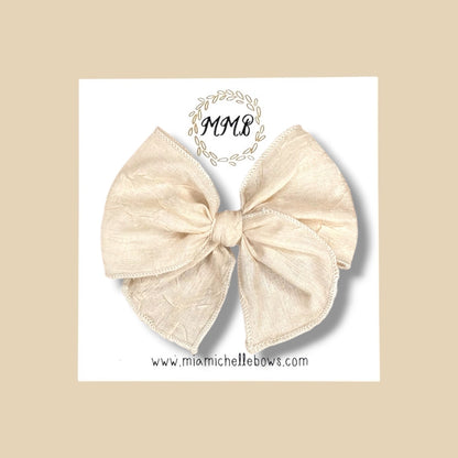 Ivory Crepe Chiffon Fairytale Bow