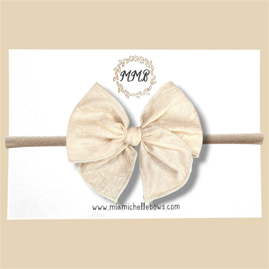 Ivory Crepe Chiffon Fairytale Bow