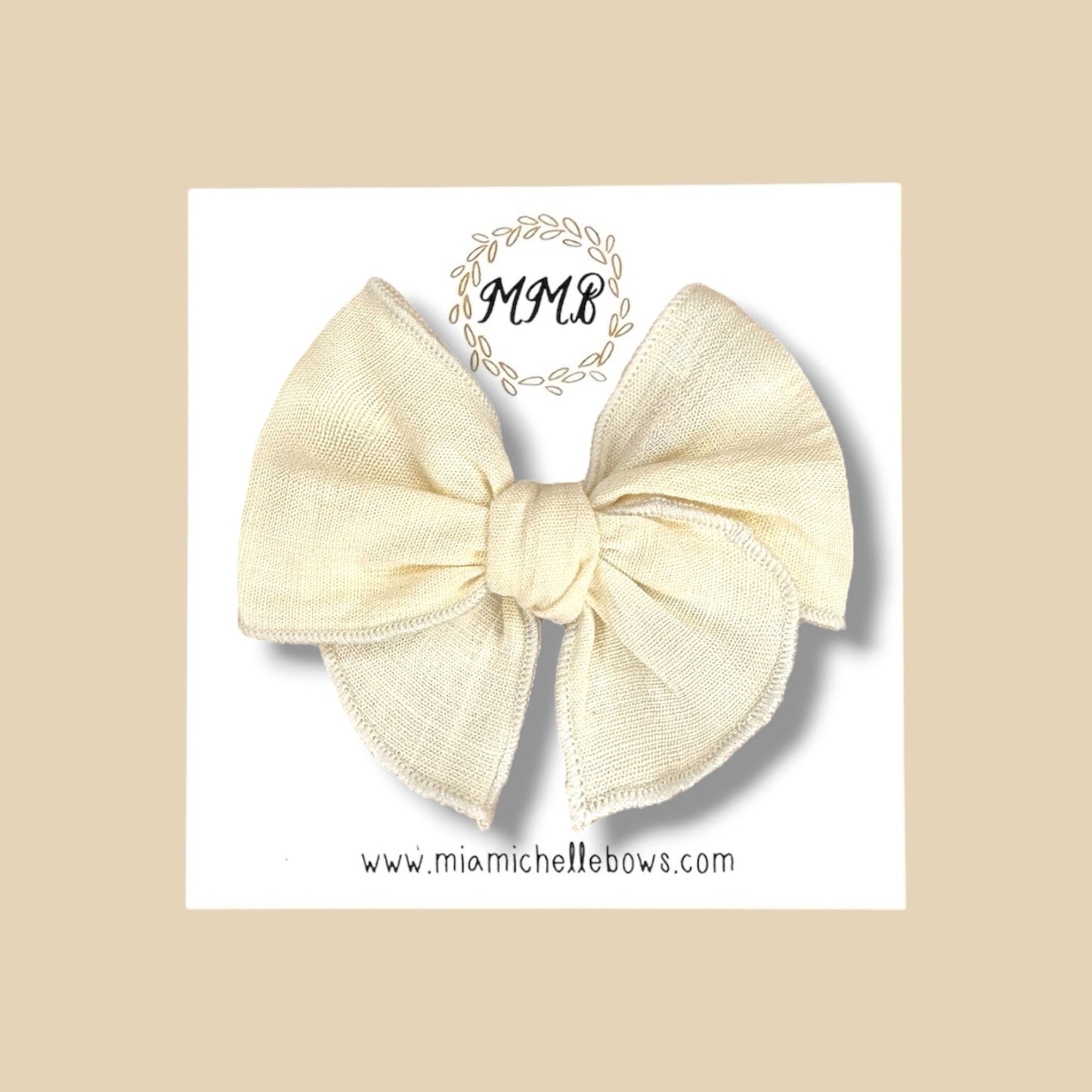Ivory Linen Fairytale Bow
