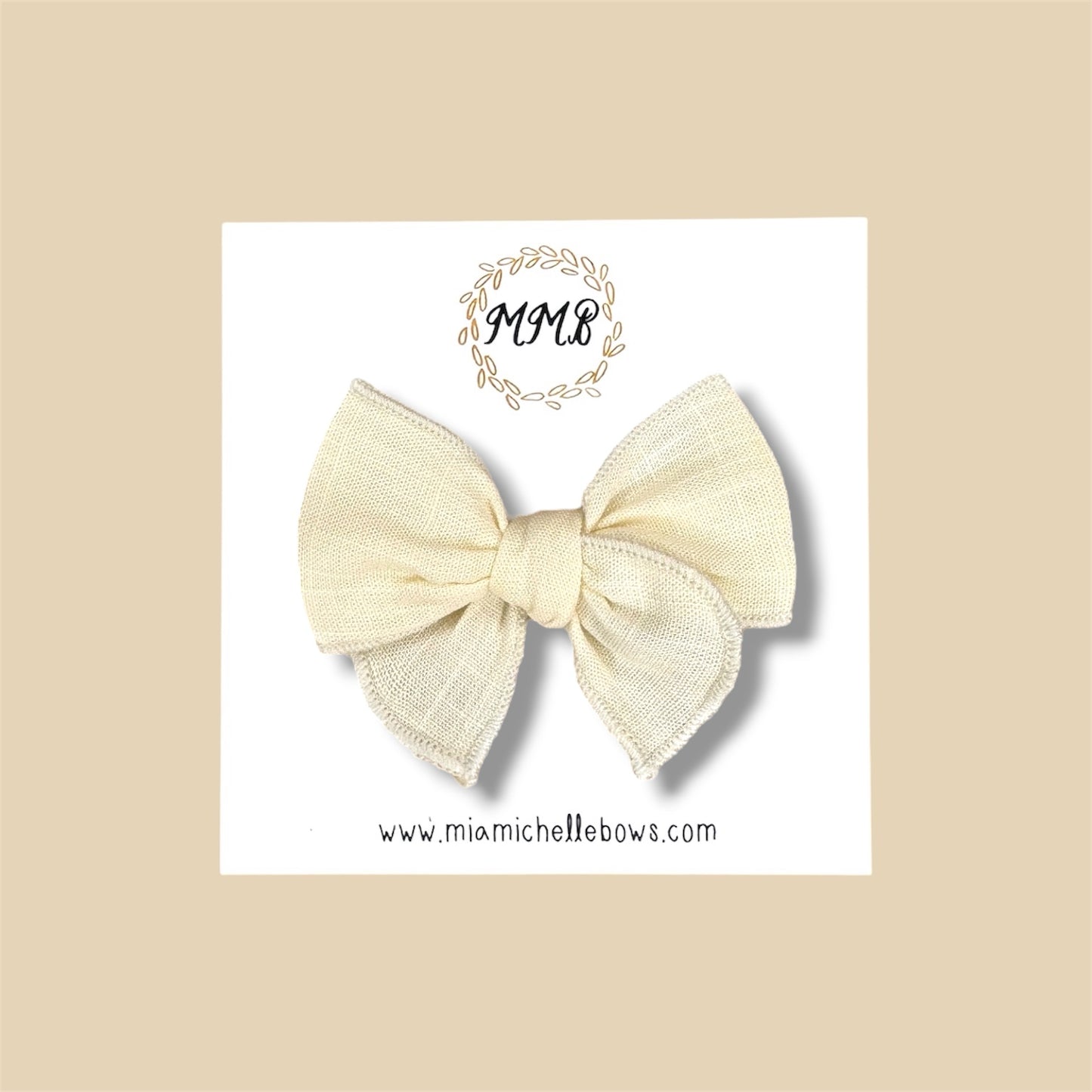 Ivory Linen Fairytale Bow