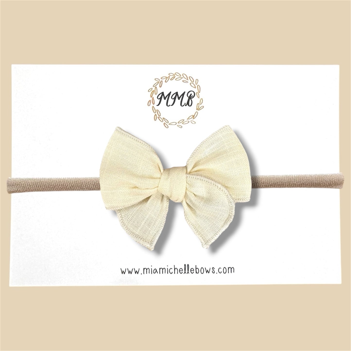 Ivory Linen Fairytale Bow